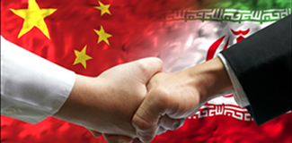 China and Iran flags