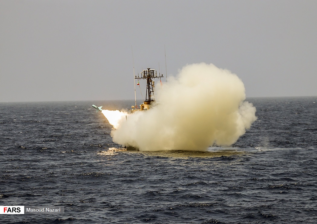 Ship fires cruise missile