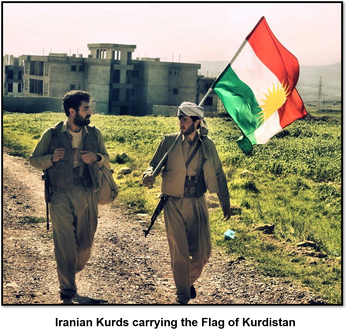 Iranian Kurds with Kurdistan Flag