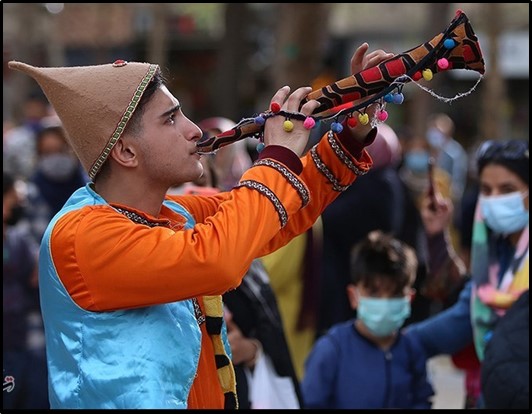 Horn player during Nowruz