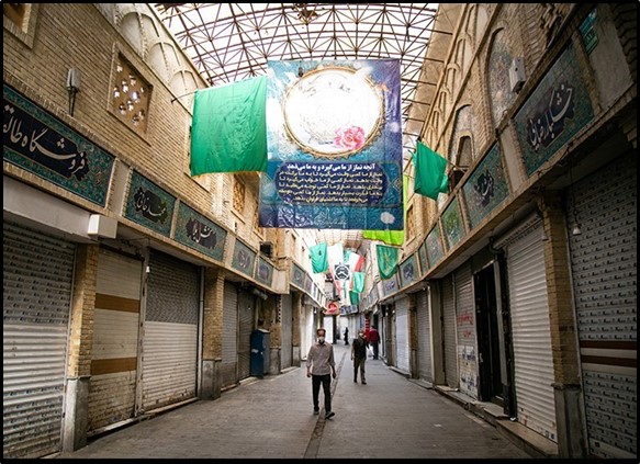 The Tajrish bazaar in Tehran closed for COVID-19