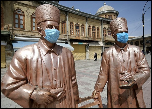 Masked statues in Hamedan province