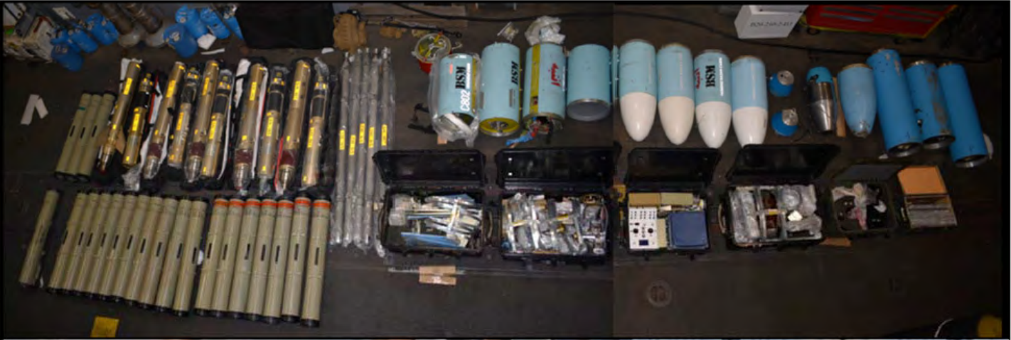 Missile and drone components discovered on the al Raheeb
