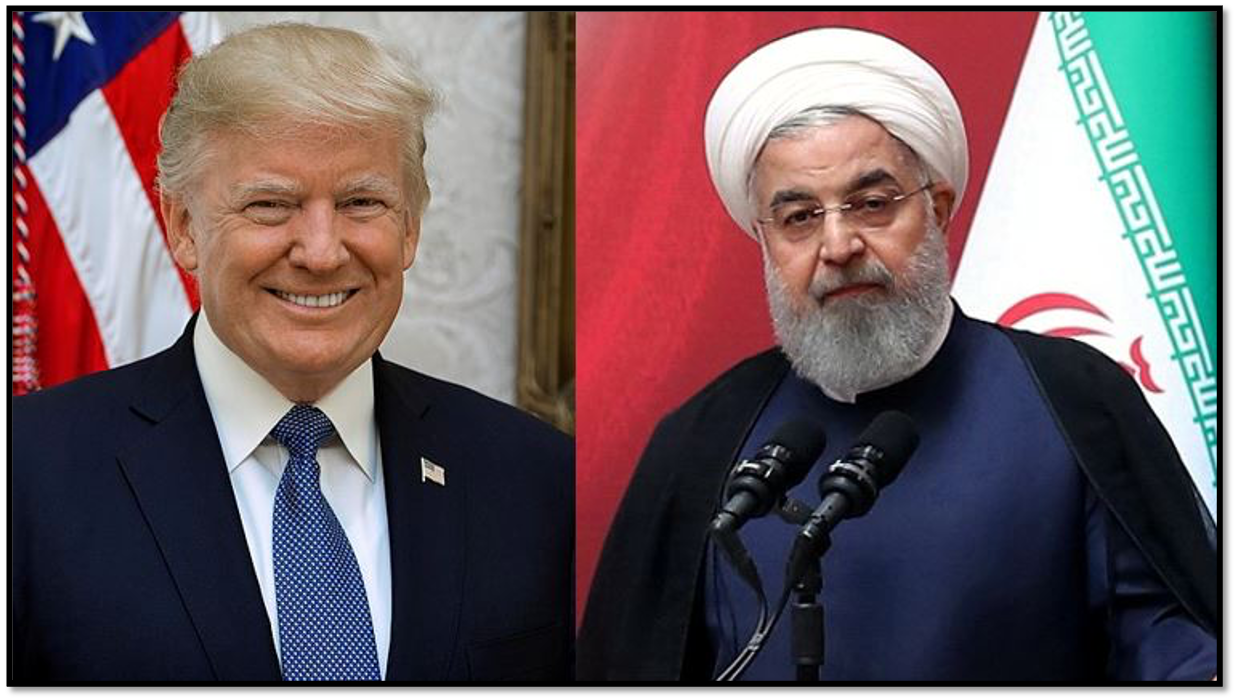 Presidents Donald Trump and Hassan Rouhani. 