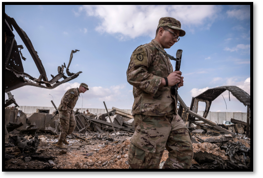 Damage at Ayn al Assad base (Sergey Ponomarev/NYT)