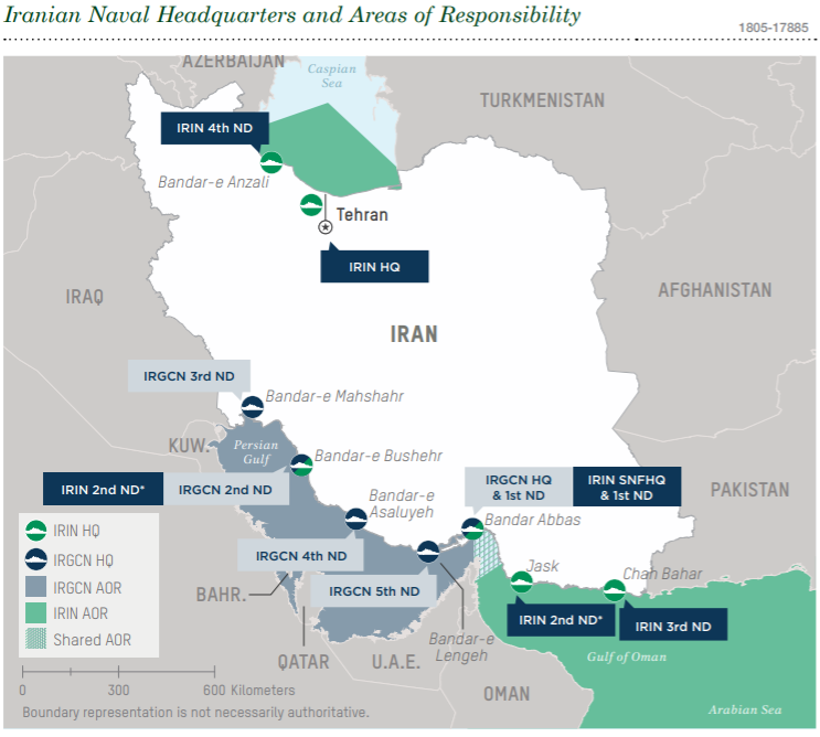 Iran Navy map