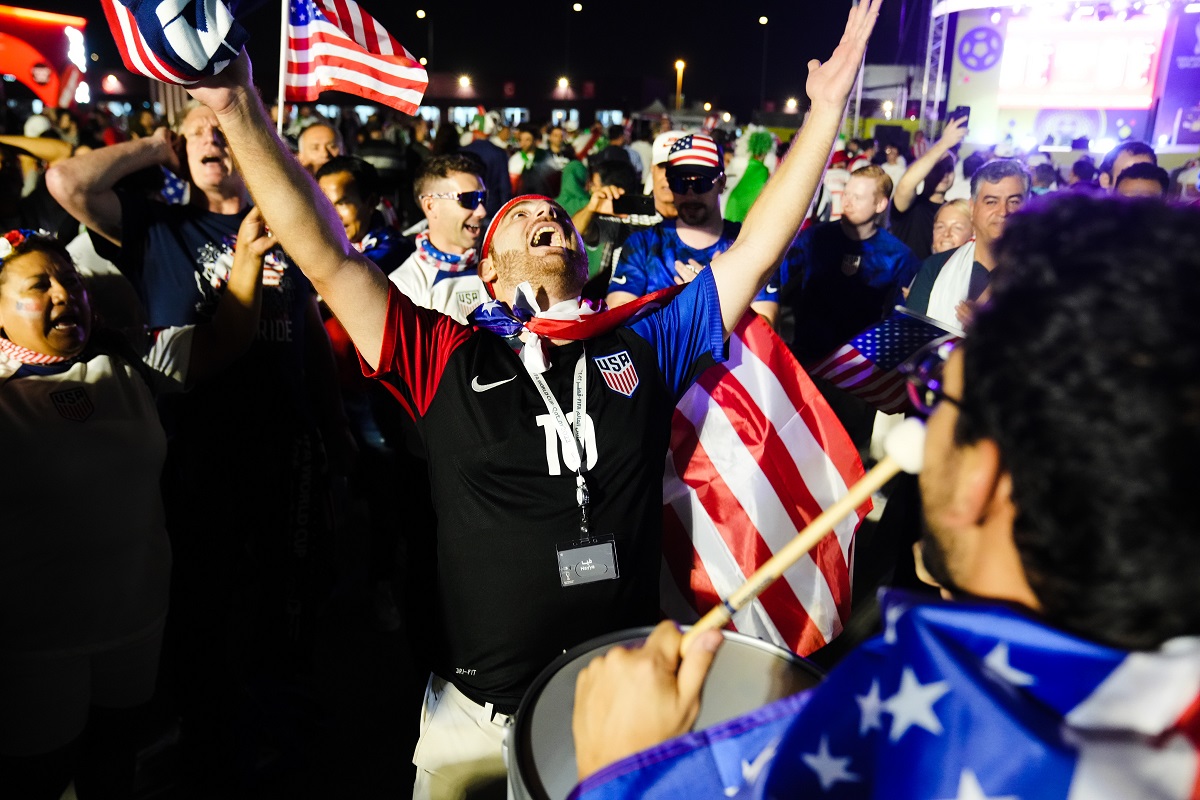A U.S. fan at the 2022 World Cup in Qatar