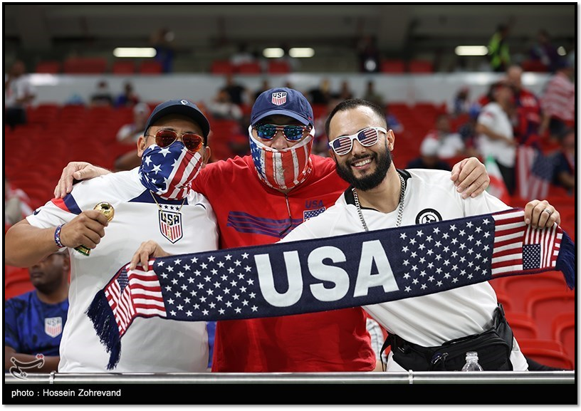 American fans at the stadium