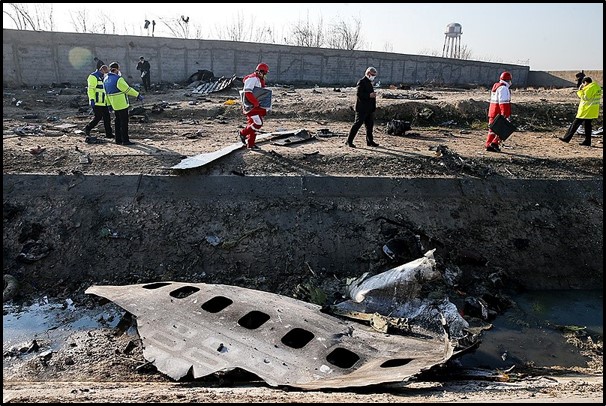Wreckage from Flight PS752