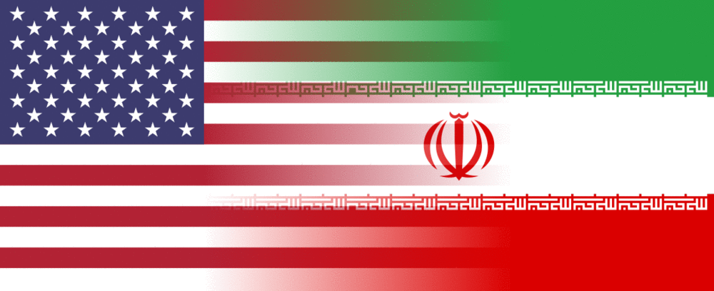Iran-US flags